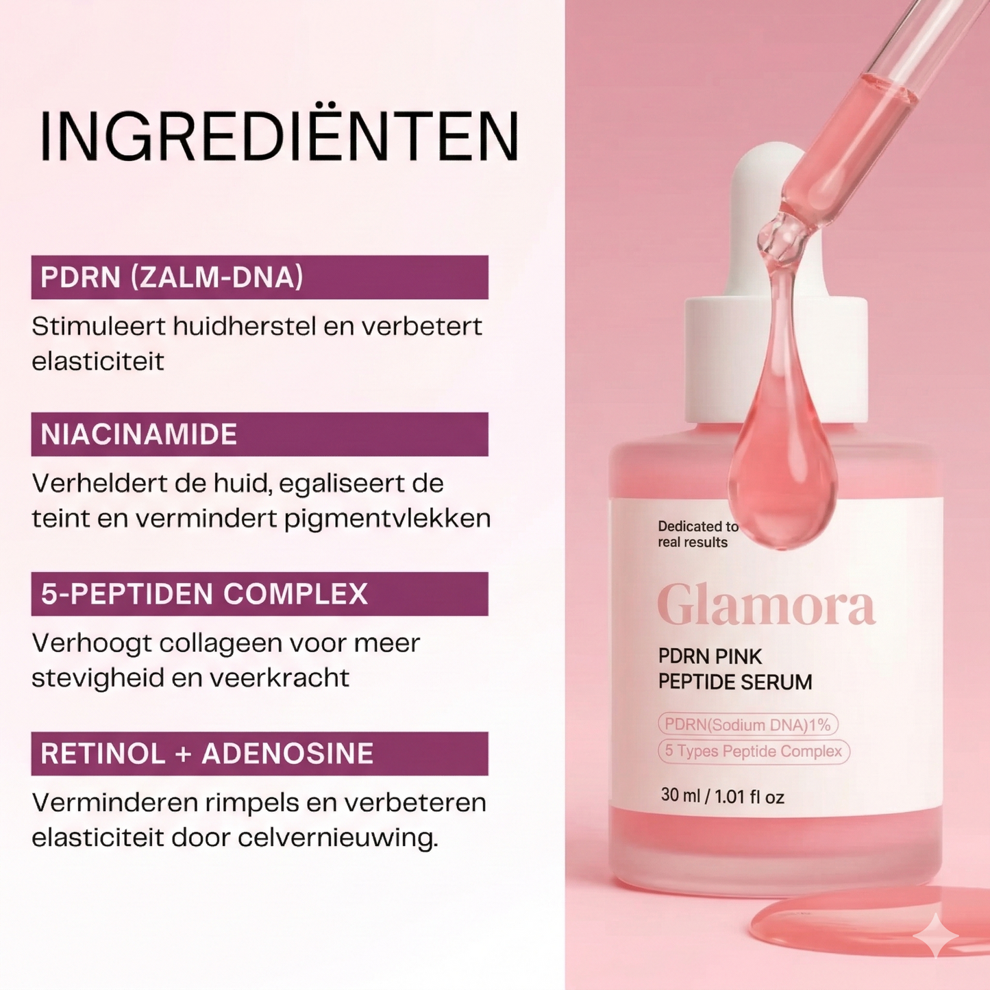 Glamora #1 PDRN Pink Peptide Serum | De Koreaanse Glass Skin Reset